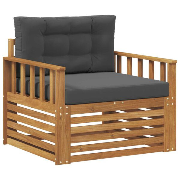 vidaXL V&auml;li diivanikomplekt Tugev akaatsiapuit ja pol&uuml;ester Neutraalne