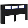 vidaXL LED peatoed riiuliga Must tamm 180 x 18,5 x 103,5 cm Tehispuit