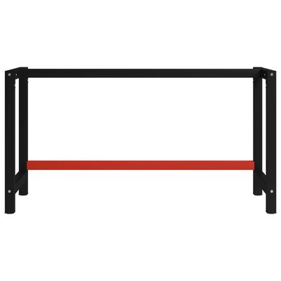 vidaXL tööpingi raam metall 150 x 57 x 79 cm, must ja punane