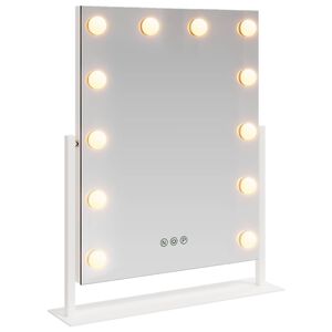vidaXL LED Vannitoa Peegel Valge 44 x 10 x 53 cm Klaas ja teras