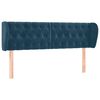 vidaXL voodipeats servadega, tumesinine, 163x23x78/88 cm, samet