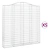 vidaXL kaarekujulised gabioonkorvid 5 tk, 200x30x200/220 cm, raud