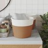 vidaXL hoiukorvid 2 tk, pruun ja valge, Ø24 x 18 cm, puuvill
