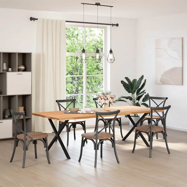 vidaXL s&ouml;&ouml;gilaua jalad, X-kujulised, 2 tk, mustad, 90 x (72&ndash;73) cm, teras