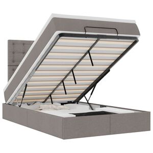 vidaXL ottomani voodi madratsiga, pruunikashall, 120x190 cm, kangas