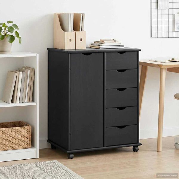 vidaXL Rattaga kapp rattaga Hall 63,5 x 39 x 79 cm Kindel m&auml;nnipuidust