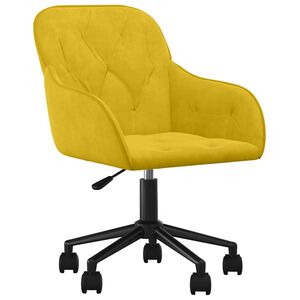 vidaXL p&ouml;&ouml;ratav kontoritool, kollane, samet