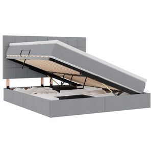 vidaXL LED-valgusega hoiuvoodi LEDiga Helehall 180 x 200 cm Pol&uuml;ester