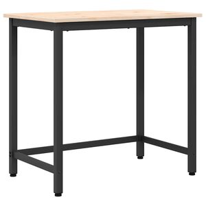 vidaXL laud Neutraalne 80 x 50 x 77 cm T&ouml;&ouml;deldud puit ja teras