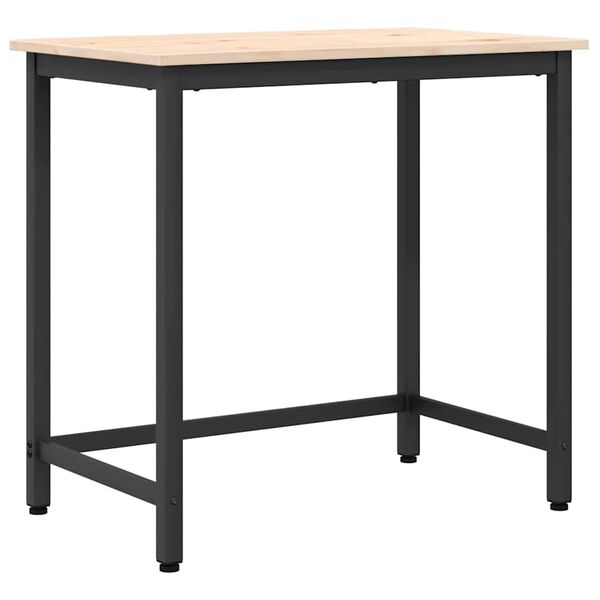 vidaXL laud Neutraalne 80 x 50 x 77 cm T&ouml;&ouml;deldud puit ja teras