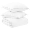 vidaXL Teki komplekt padjaga Valge 260 x 220 cm Pol&uuml;ester, bambus