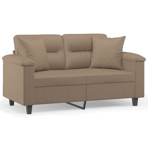 vidaXL 2-kohaline diivan patjadega, kapučīno, 120 cm, kunstnahk