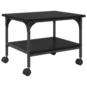 vidaXL Printeri alus Must tamm 50 x 40 x 38 cm Tehispuit