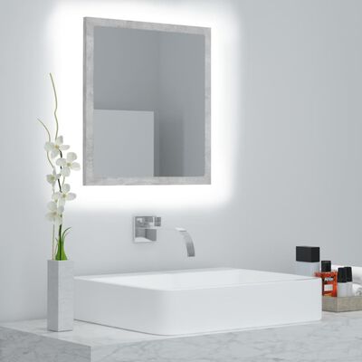 vidaXL LED vannitoa peeglikapp, betoonhall, 40 x 8,5 x 37 cm, akrüül