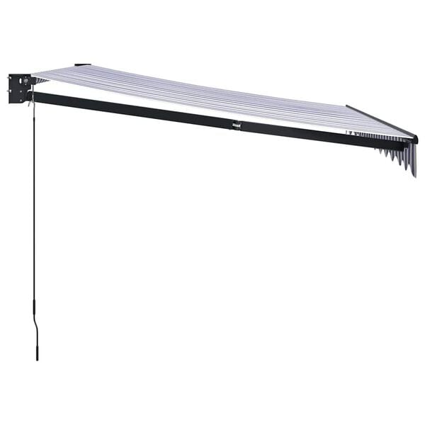 vidaXL sisset&otilde;mmatav varikatus sinine-valge 3x2,5 m kangas, alumiinium