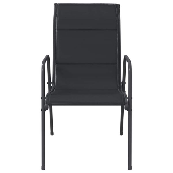 vidaXL virnastatavad aiatoolid, 4 tk, teras ja tekstileen, must