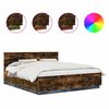 vidaXL Voodi raam LED-ribadega Suitsetatud tamm 200 x 200 cm Tehispuit