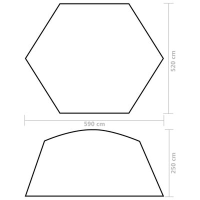 vidaXL basseinitelk, kangast, 590 x 520 x 250 cm, kaitsevärvi