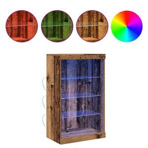 vidaXL LED Kummuti Vana puit 60,5 x 37 x 100 cm Tehispuit