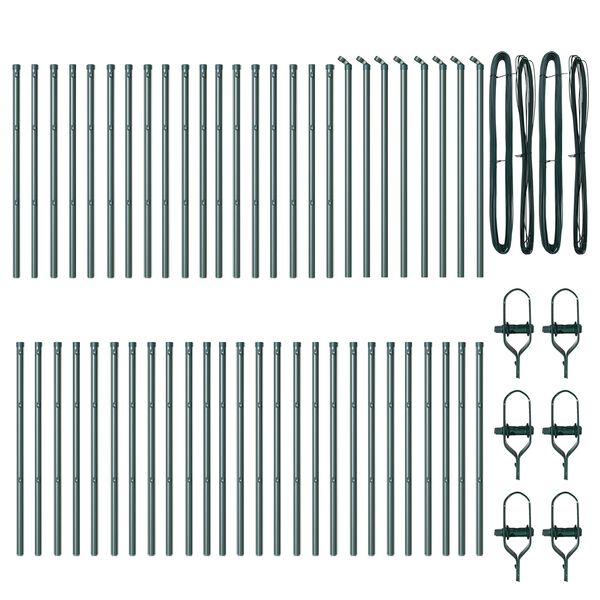 vidaXL Aiapost Muu 52 pcs Roheline 3,2 x 3,2 x 100 cm Teras
