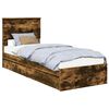 vidaXL Laos voodi sahtliga Suitsetatud tamm 75 x 190 cm Tehispuit