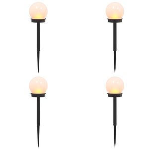 vidaXL V&auml;lised p&auml;ikesevalgused maapinna konksuga 4 pcs Soe valge ABS