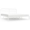 vidaXL metallist voodiraam peatsiga, valge, 200x200 cm