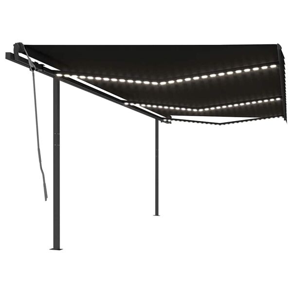 vidaXL automaatne varikatus LED, tuuleandur, 6 x 3 m, antratsiithall