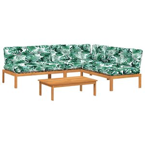 vidaXL 4-osaline kaubaalustest diivanikomplekt patjadega, akaatsiapuit