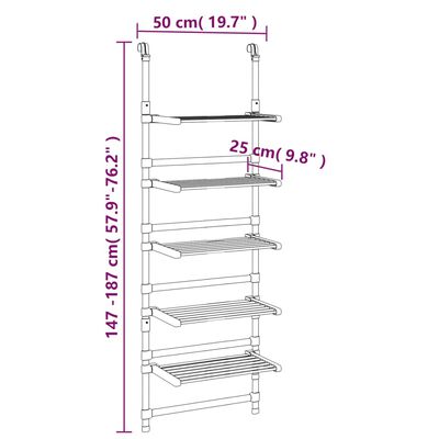 vidaXL 5-korruseline rippuv pesukuivatusrest, alumiinium