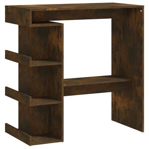 vidaXL baarilaud riiuliga, suitsupruun, 100x50x101,5 cm, tehispuit