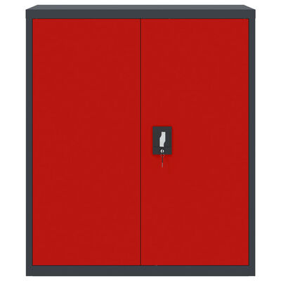 vidaXL dokumendikapp, antratsiithall ja punane, 90x40x105 cm, teras