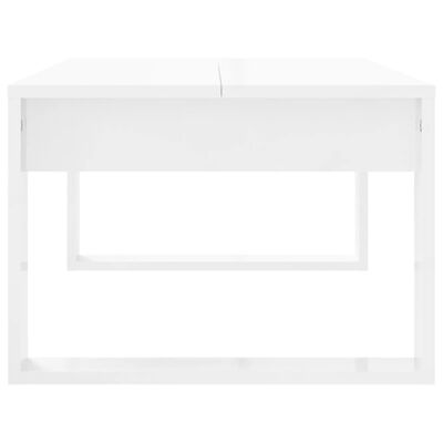 vidaXL kohvilaud, kõrgläikega valge, 102 x 50 x 35 cm, tehispuit
