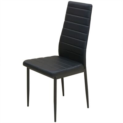 vidaXLi kolmeosaline söögilaua ja tooli komplekt must