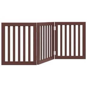 vidaXL kokkupandav koerav&auml;rav, 3 paneeli, pruun, 150 cm, paplipuit