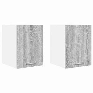 vidaXL Seinakapp 2 pcs Hall Sonoma ja valge 30 x 31 x 40 cm Tehispuit