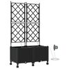 vidaXL Aiakonteiner Kastmise ja Ratastega 2 tk Must 80 x 40 x 148 cm
