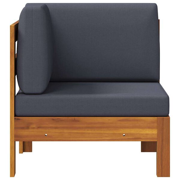 vidaXL nurgadiivan tumehallide patjadega, akaatsiapuit