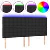 vidaXL LED-voodipeats, must, 160x5x118/128 cm, kunstnahk