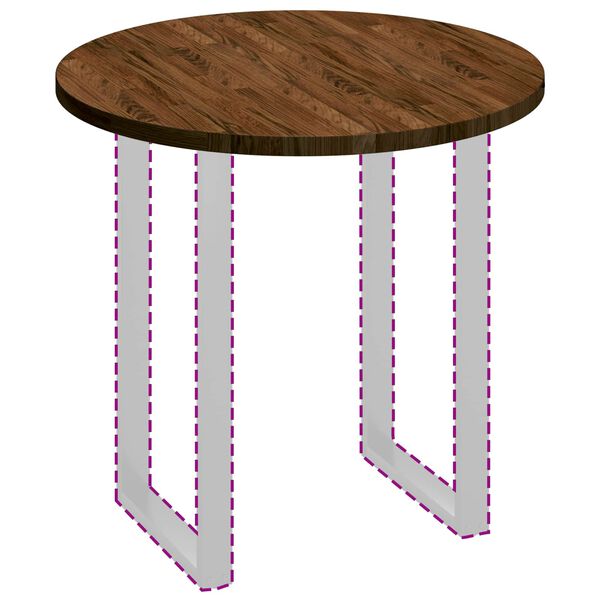 vidaXL Lauda peal Helepruun Ø 80 x 2.5 cm Tugev tammepuit