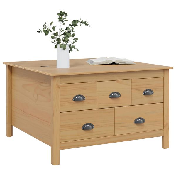 vidaXL Kohvilaud Meepruun 79.5 x 79.5 x 49 cm Kindel m&auml;nnipuidust