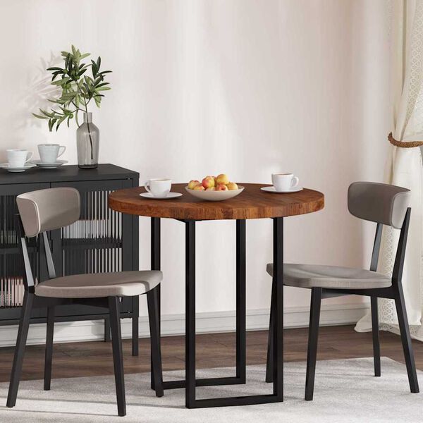 vidaXL Lauda peal Tumepruun Ø 80 x 4 cm Tugev tammepuit