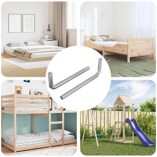 vidaXL Kuusnurkne V&otilde;ti 2 pcs H&otilde;bedane 32 x 86 mm Teras