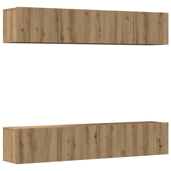 vidaXL 4-osaline seinale paigaldatav telerikapi komplekt