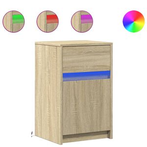 vidaXL &ouml;&ouml;kapid LED-valgustusega, Sonoma tamm, tehispuit