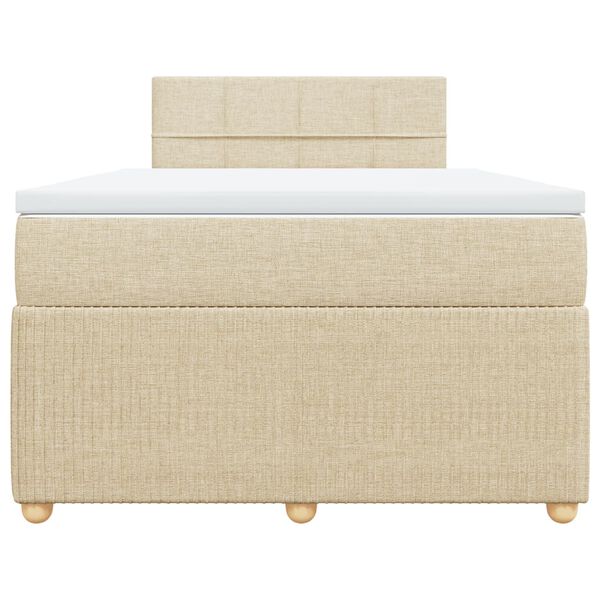 vidaXL kontinentaalvoodi madratsiga, kreemjas, 120x200 cm, kangas