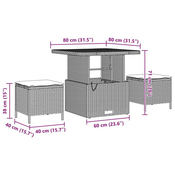 vidaXL Aia Diivanikomplekt padjaga 13 pcs Must pol&uuml;rotang