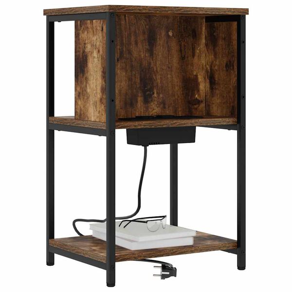 vidaXL &Ouml;&ouml;lambi kapp Suitsetatud tamm 38 x 31 x 61 cm Tehispuit