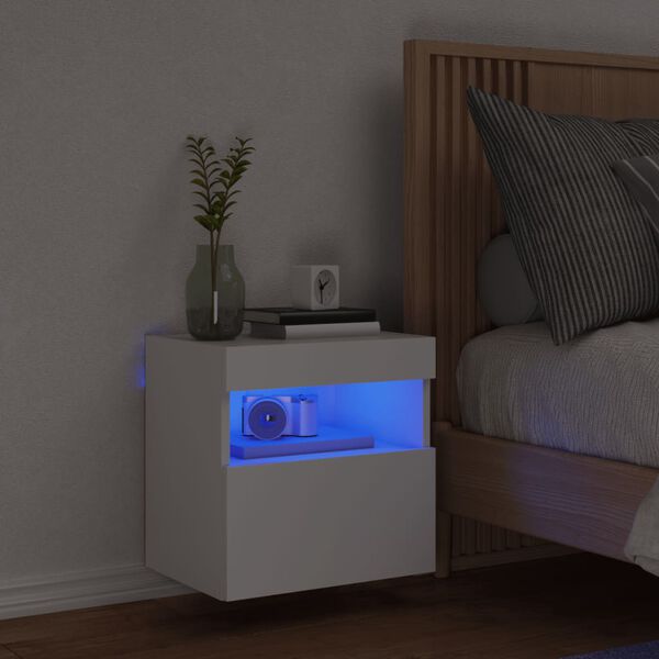 vidaXL teleri seinakapp LED-tuledega, valge, 40 x 30 x 40 cm