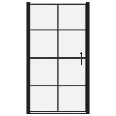 vidaXL dušinurga uksed, karastatud klaas, 100 x 178 cm, must